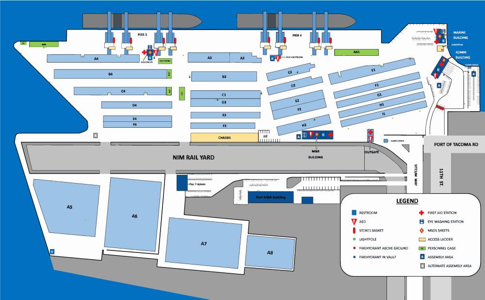 Illustrated map of the Husky Terminal port and shipping yard